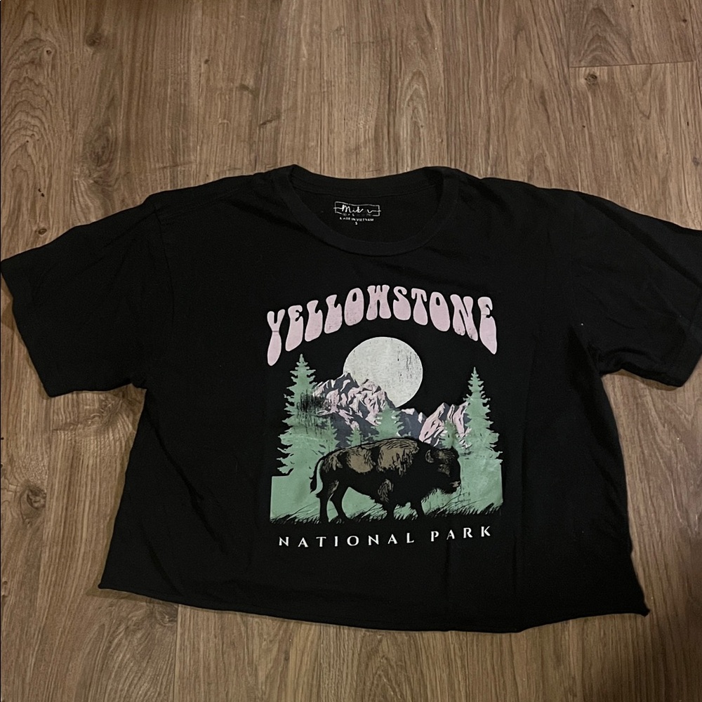 Miken Black Yellowstone Graphic Tee with Pink & Green